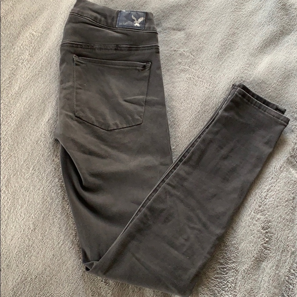 american eagle “super super stretch” black jeans